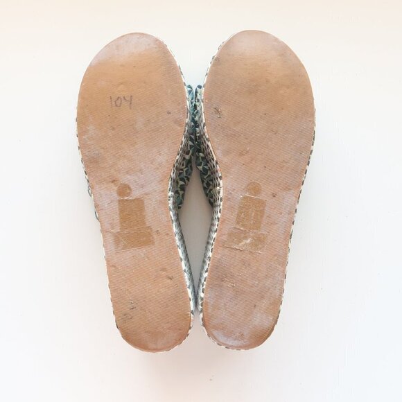 Leon Max Canvas Platform Wedge Slides Mule Sandals Statement Boho Summer Shoes - Picture 7 of 16